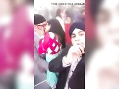 punjabi boys having fun with a girl in public